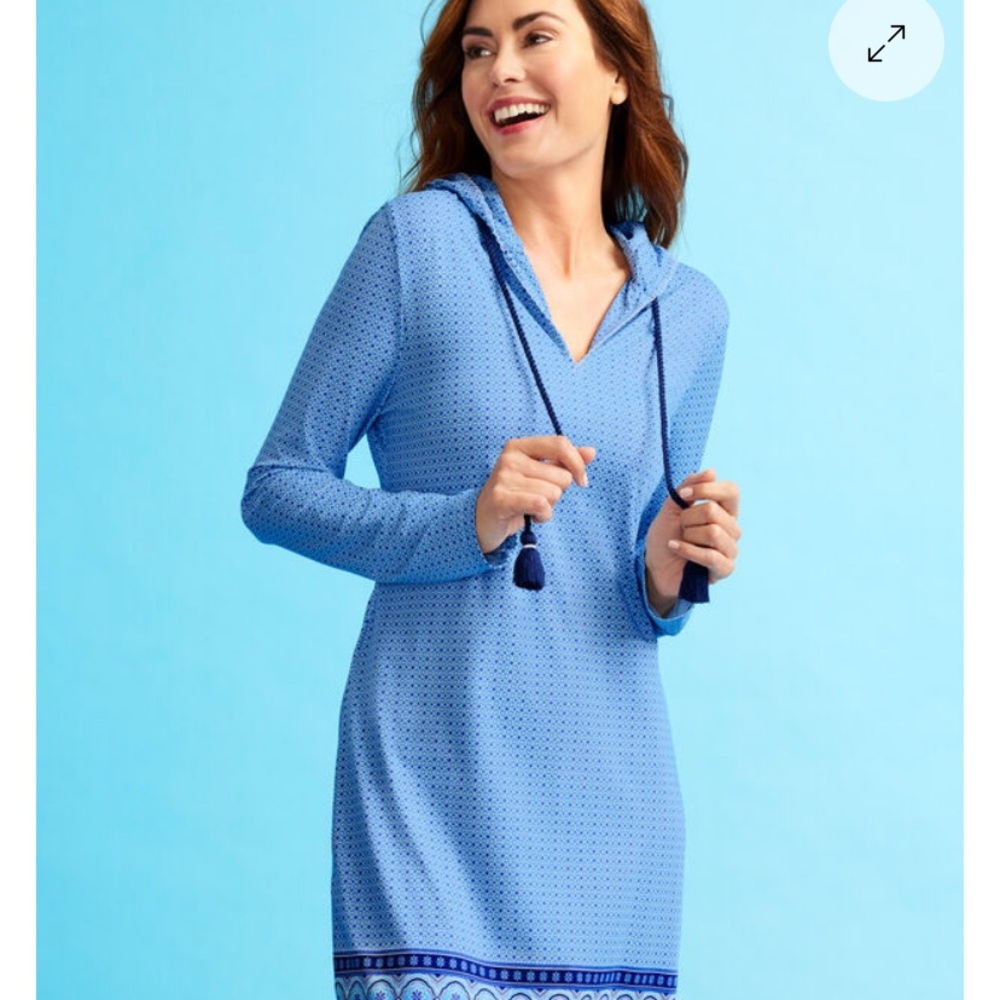 Talbots Light Blue Hooded Swim Cover-Up
